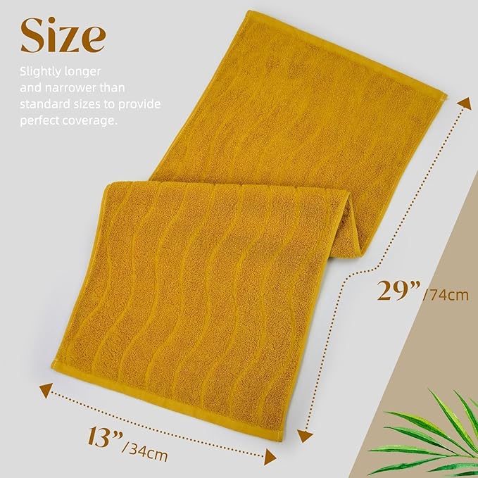 Jacquotha Wavy Striped Cotton Hand Towels, Dry Your Hand Instantly, 13x29 Inches