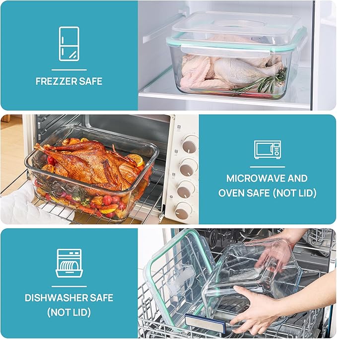 Vtopmart 6.5L/ 220oz/ 27.5cup Extra Large Glass Food Storage Containers