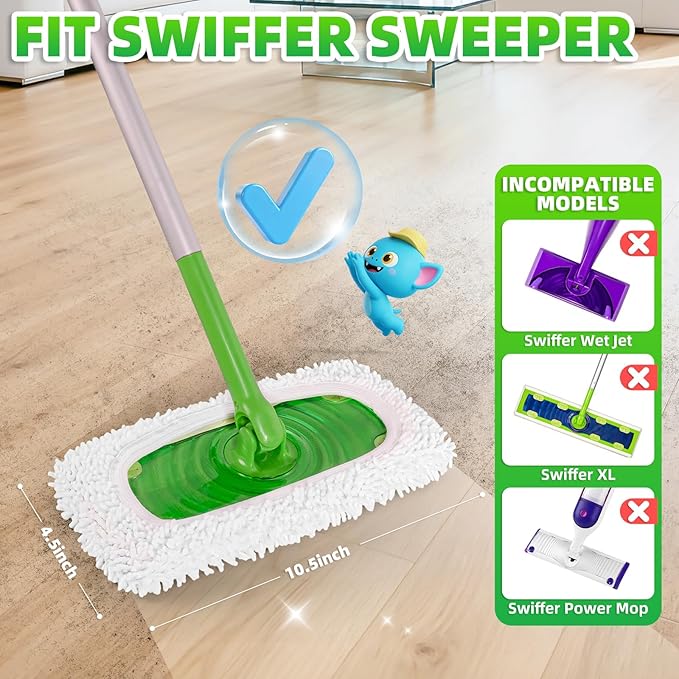 6 Pack Reusable Mop Pads Compatible