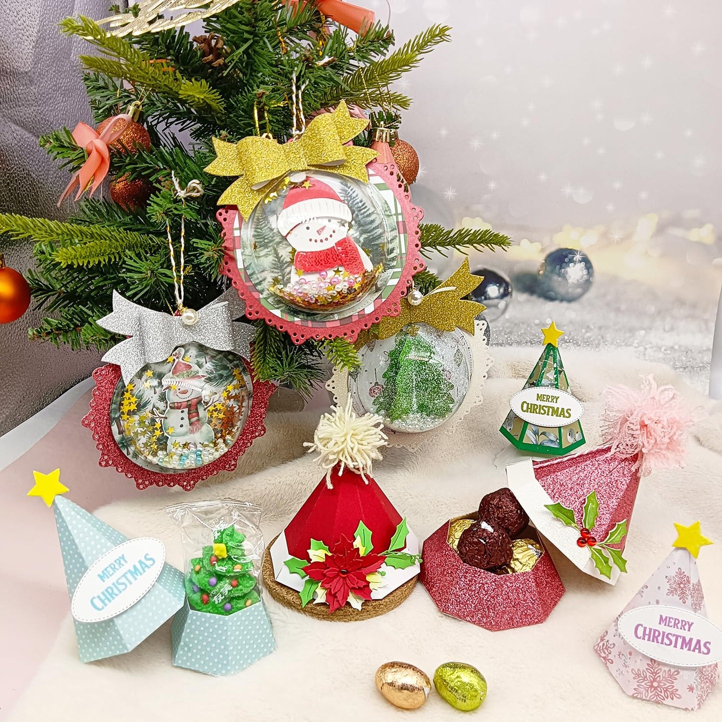 Alinacutle Christmas Decoration Candy Box Metal Cutting Die Cut for Gifts Packing Handmade Paper Craft Birthday Festival Celebrate Presents Container -Alinacutle