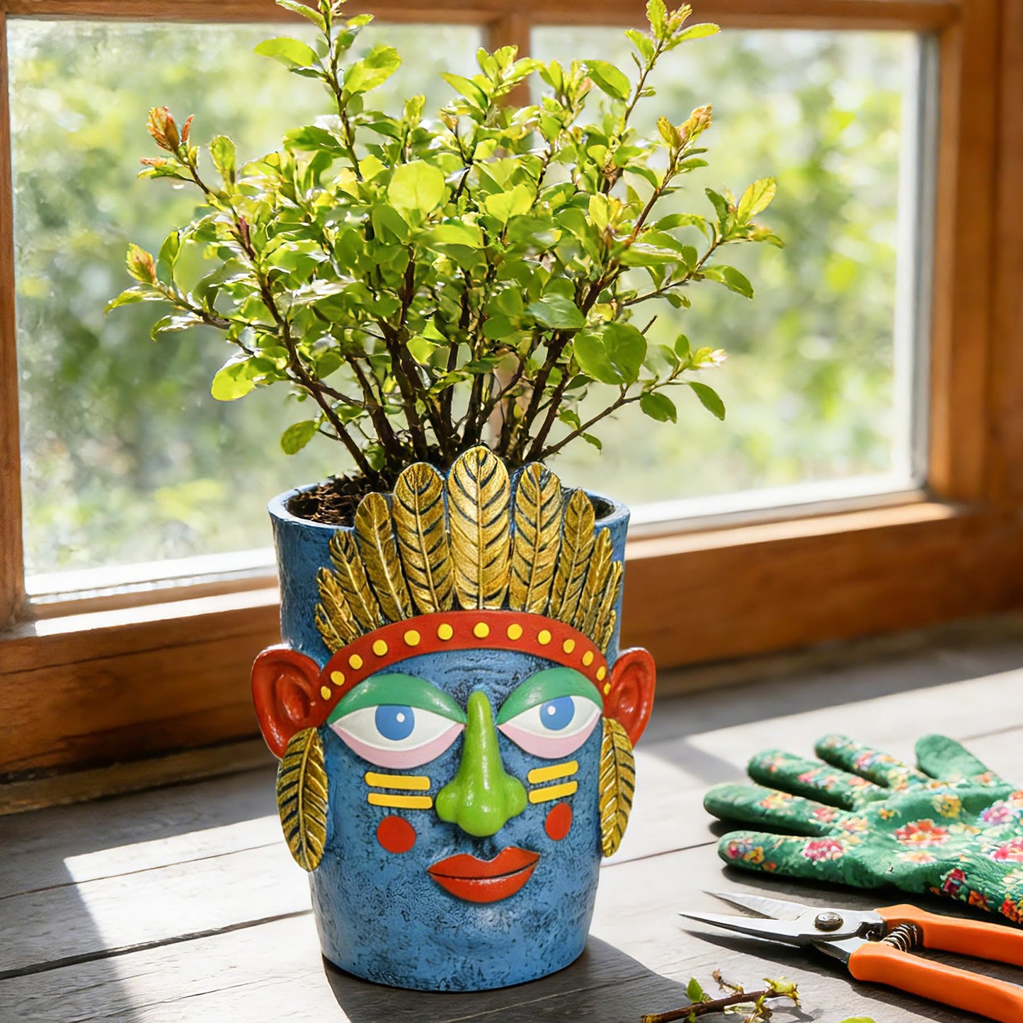 U WONDERFUL Unique Plant Pots - Abstract Picasso Face Flower Pot, Funky Planters for Indoor Plants, Cool Head Planter for Outdoor Garden & Home Decor