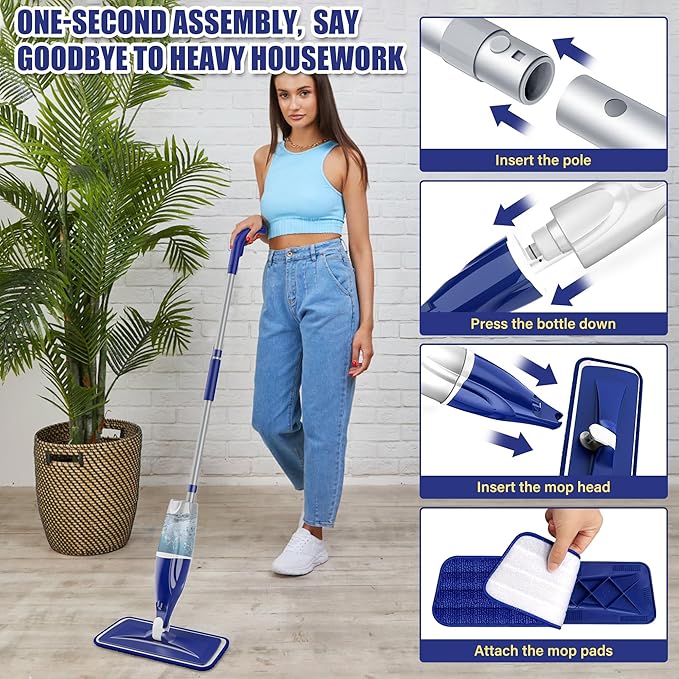 Microfiber Spray Mop for Floors Cleaning: Wet Dry Hardwood Floor Mops