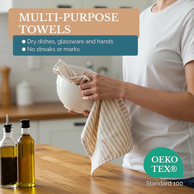 Casa Platino Dish Towels for Kitchen 18" x 28", Dish Towels Set of 6 – Great