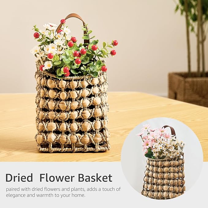Wall Hanging Pocket Basket Portable Storage Basket Decorative Boho Mounted