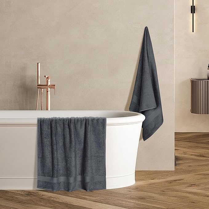 GLAMBURG Premium Cotton 4 Pack Bath Towel Set
