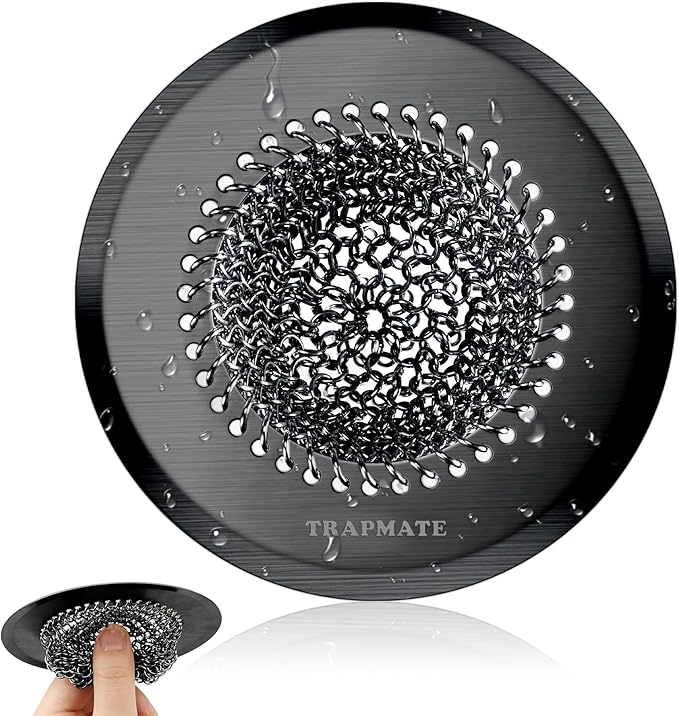 TRAPMATE Sink Drain Strainer, Reversible Chain Mesh Kitchen Sink Drain Strainer