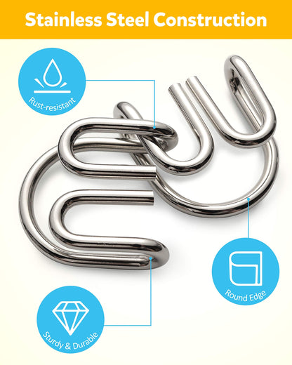 Coogam Brain Teaser Metal Wire Puzzles IQ Test Toy Mind Game Jigsaw for Kids and Adults, Set of 16