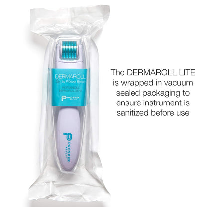 Derma Roller Microneedle Kit [DERMAROLL LITE 0.25mm by Prosper Beauty] Face Roller with Replaceable Head Exfoliation Microdermabrasion Micro Derma Skin Care Tool Dermaplaning Microneedling