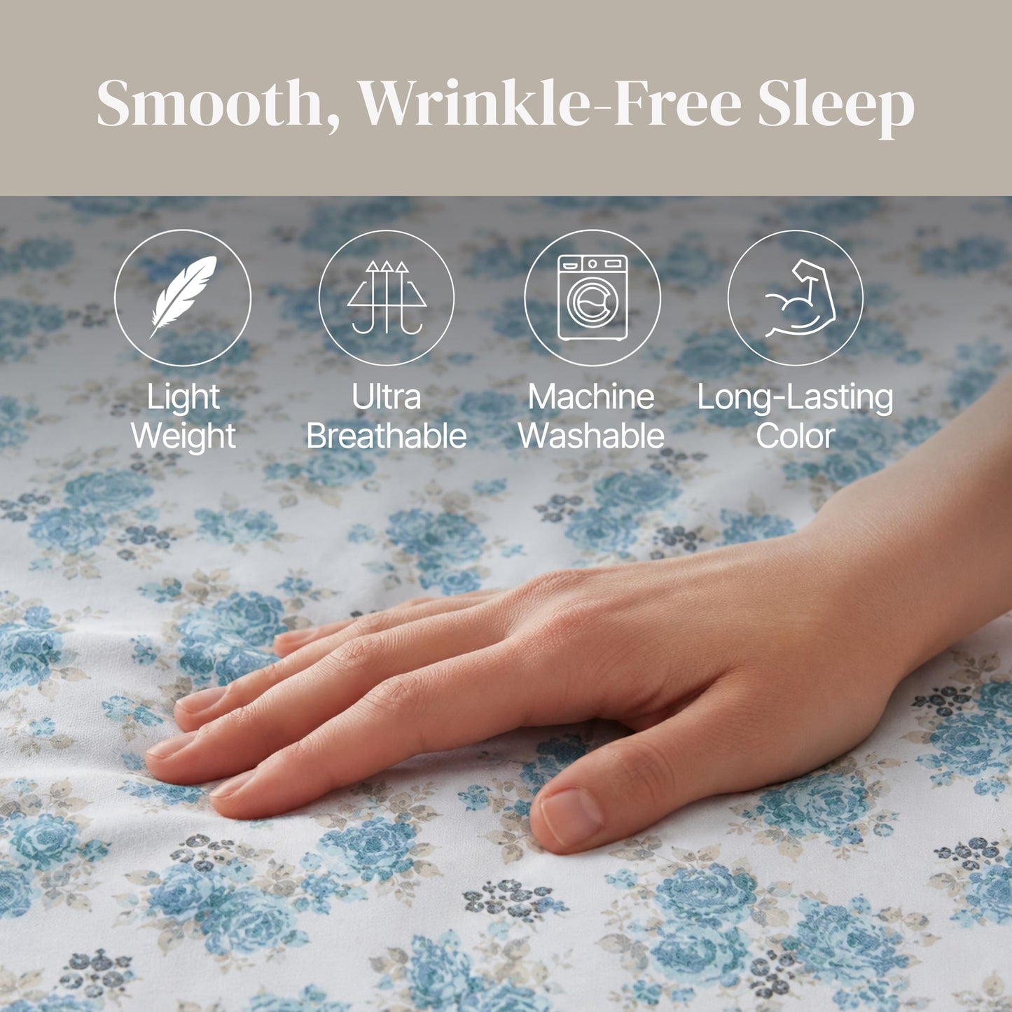 Modern Threads Printed 4-Piece Extra Soft Bedding Sheets & Pillowcase Set, Deep Pocket up to 16 inch Mattress Forever Roses King