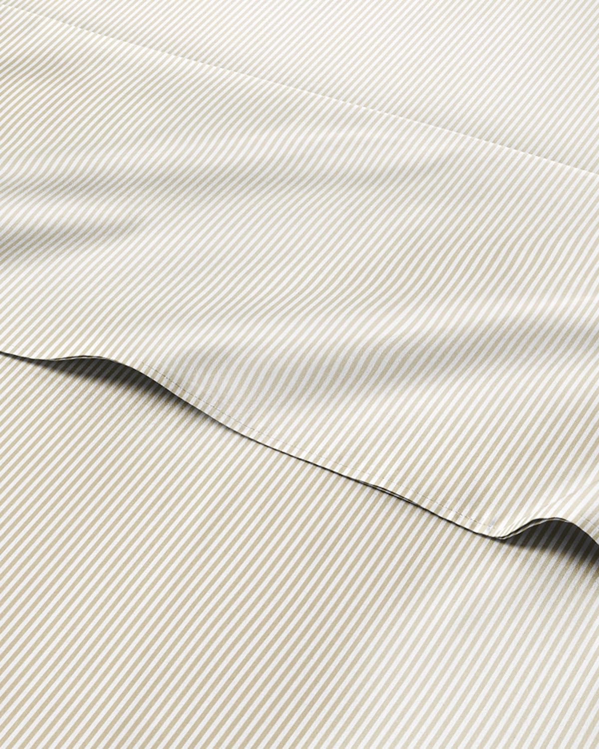 Biege Striped Sheets - Cream Bed Sheet Set - 1 Flat & 1 Fitted & 2 Pillowcases w/ Deep Pockets - Cozy, Wrinkle & Fade Resistant - Soft, Breathable, Cooling - Luxury Pinstripe Bedding - Queen Size