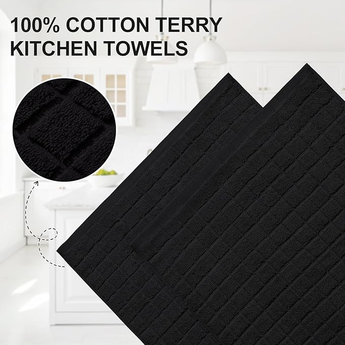 Homaxy Premium Cotton Kitchen Towels 16"x 28", Large Natural Ring Spun 390 GSM
