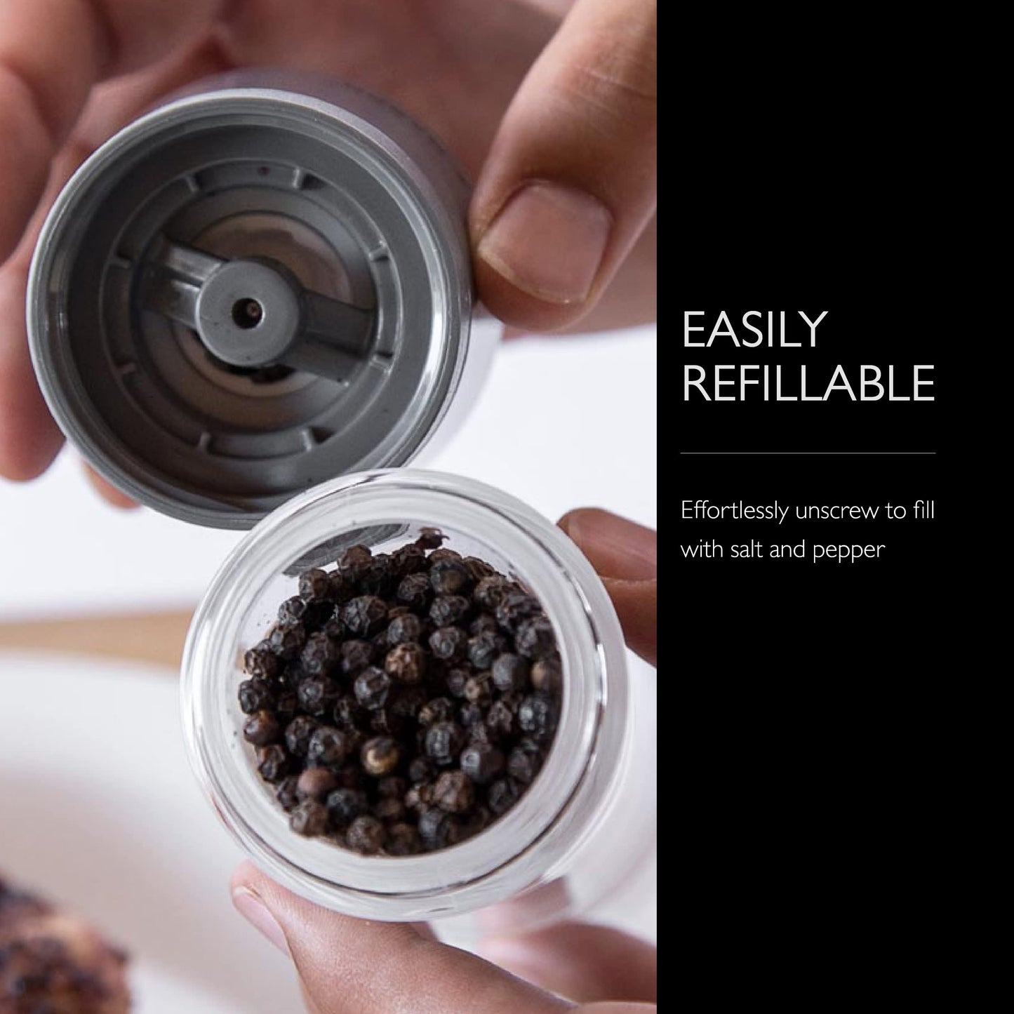 Cole & Mason Lincoln Duo Salt and Pepper Grinder Combo, Acrylic Combination Mill Includes Premium Salt and Peppercorns