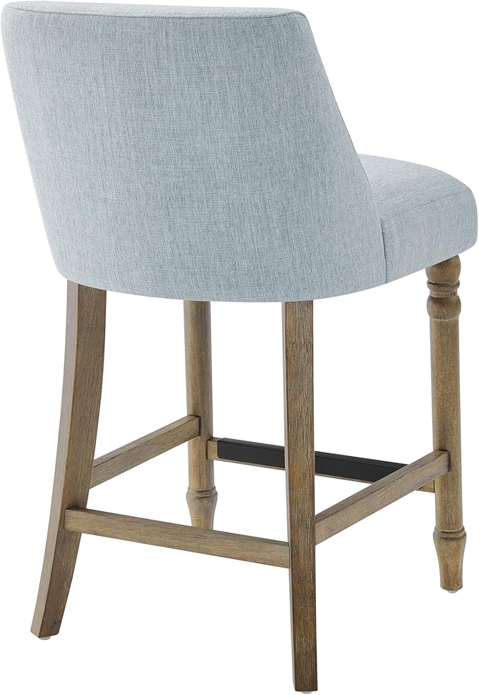 Martha Stewart Delaney Upholstered Mid-Century Modern Counter Stool