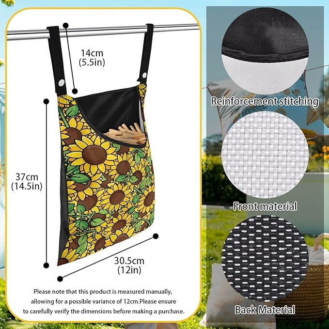 2 Pcs Clothes Pin Hanging Bag