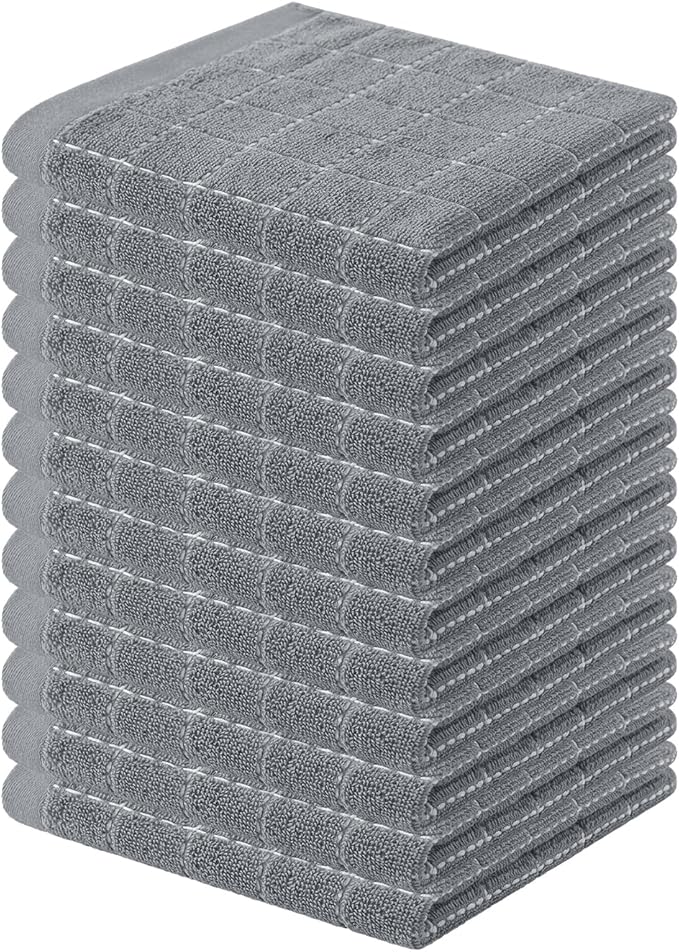 Homaxy 100% Cotton Terry Kitchen Dish Cloths, Ultra Soft and Absorbent Dish