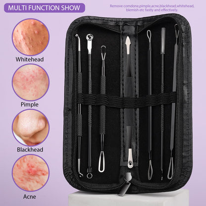 Teenitor 7 in 1 Blackhead Remover Tools, Surgical Grade Pimple Popper Tool Kit, Blackhead Extractor, Pimple Extractor, Black Head Remover for Face Nose