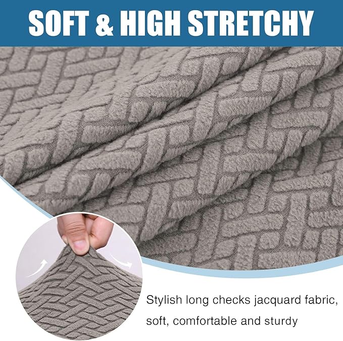 Smiry Waterproof Couch Cushion Covers, Stretch Jacquard Thick Sofa Cushion