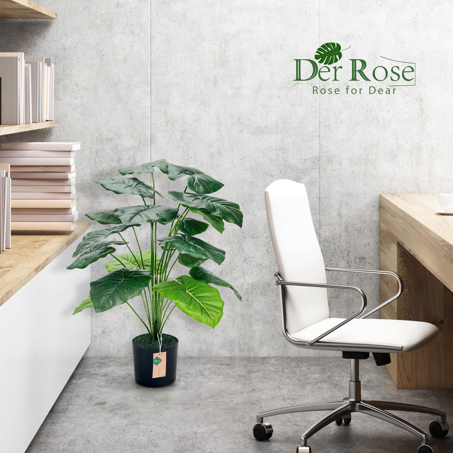 Der Rose 28'' Fake Plants Large Artificial Tropical Faux Plants Indoor Tall for Room Home Bathroom Farmhouse Outdoor Decor
