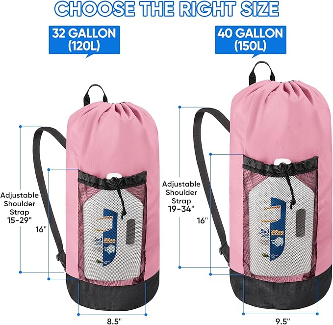 BALEINE 150L Laundry Bag Backpack, 900D Oxford Fabric Large Travel Laundry Bags