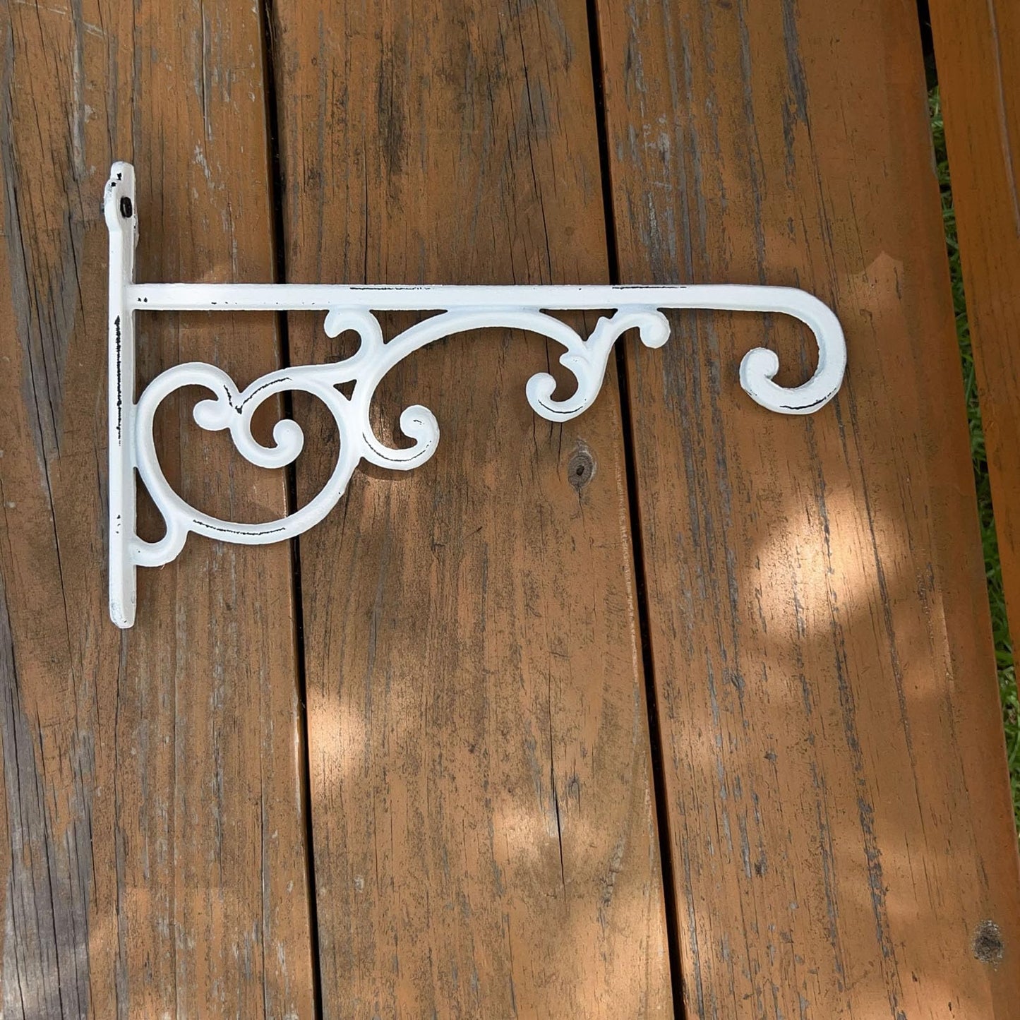 Facaler Heavy-Duty Cast Iron Plant Hanging Brackets, 11.5" Wall Mount Hanger for Planters, Bird Feeders, Lanterns, Outdoor & Indoor Use, Set of 2 with Mounting Hardware (White, 2-Pack‌)