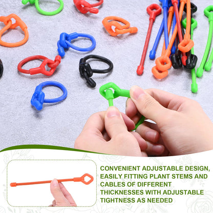 M METERXITY 12-Pack Adjustable Plant Ties, 3inch/7.62cm Silicone Flexible Multi-Function Sturdy Garden Twist Tie for Plant Support/Tree/Shrub/Vine, Reusable Support Twine [Orange]