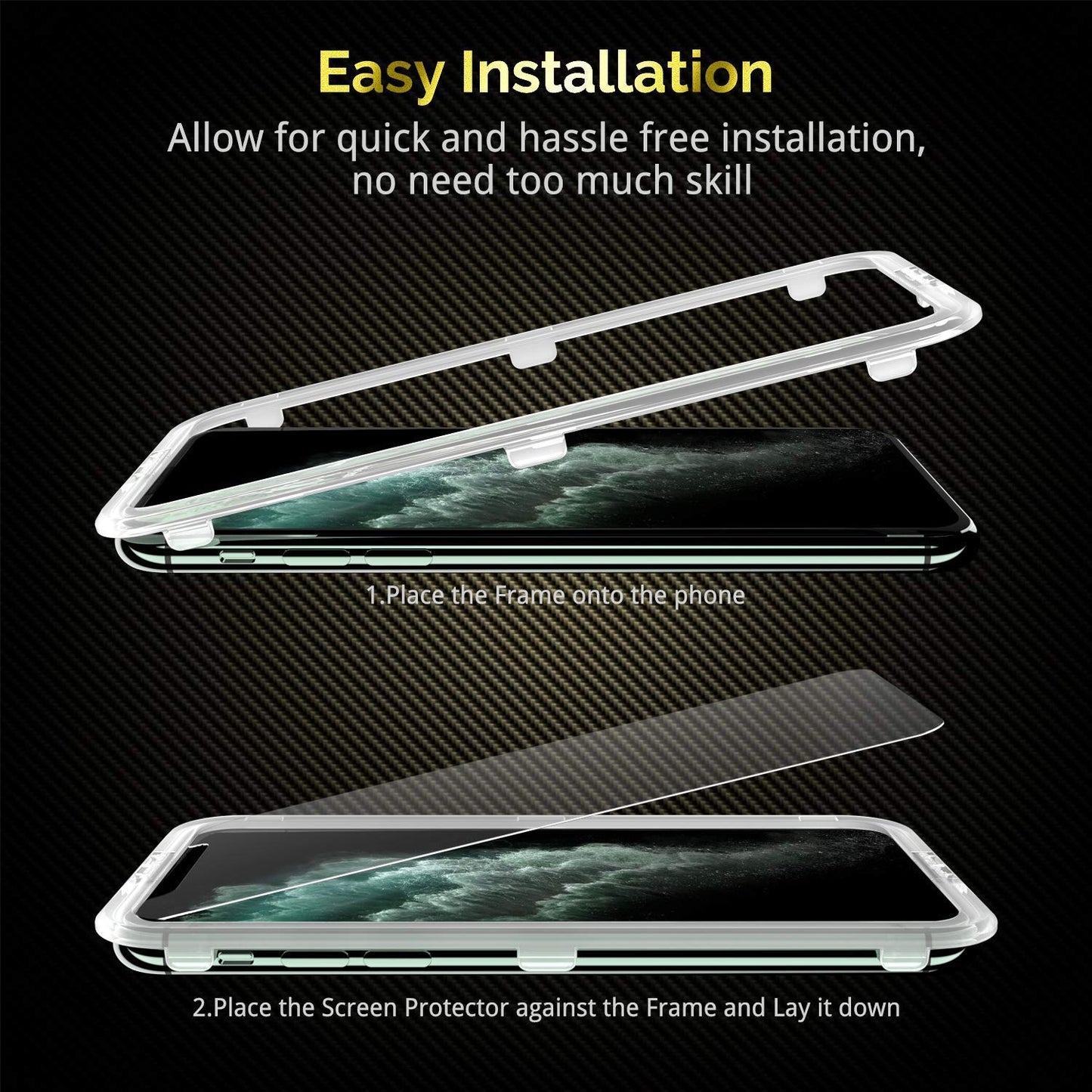 UNBREAKcable 2-Pack Screen Protector for iPhone 16e/13/13 Pro/14, Double Shatterproof Tempered Glass [Easy Installation] [9H Hardness] [99.99% HD] [Case Friendly] for Apple 13 Pro/13/14/16e 6.1 inch