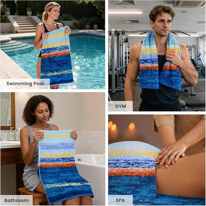 SEMAXE Bath Towel Set of 8 Include 2 Bath Towels, 2 Hand Towels, 4 Washcloths