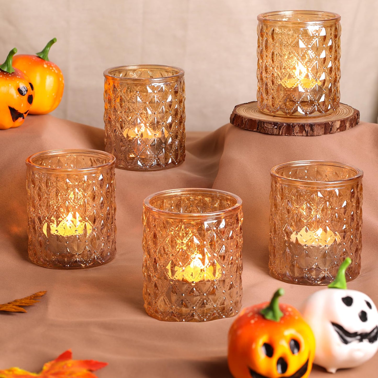 MATAHUM 12 Pcs Large Votive Candle Holders 2.8 * 3.2 inch Gold Tea Light Candle Holders Glass Candle Holder for Bridal Shower, Wedding, Table Centerpiece, Party, Home Decor