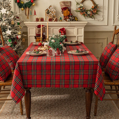 Softalker Christmas Checkered Tablecloth Rectangle - Red Buffalo Plaid Linen Cotton Gingham Xmas Table Cloths, Winter Farmhouse Table Decorations for Dining/Parties/Holiday, 60 x 84 Inch