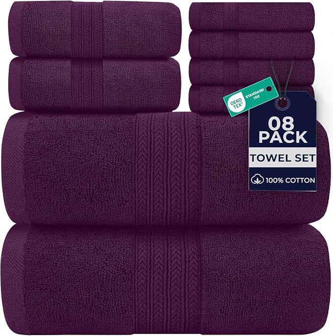 DAN RIVER 8 PC Luxury Bath Towels