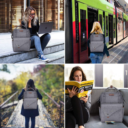 KROSER Laptop Backpack 15.6 Inch Stylish Computer Backpack with USB Charging Port Water-repellent College Daypack Travel Business Work Bag for Women/Men