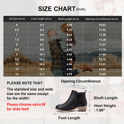 Jeossy Women's Black Ankle Boots, Classic Low Heeled Short Booties, 905 - Black Pu, Size 11 US - Casual Comfortable Boots (DJY905 Black 11)