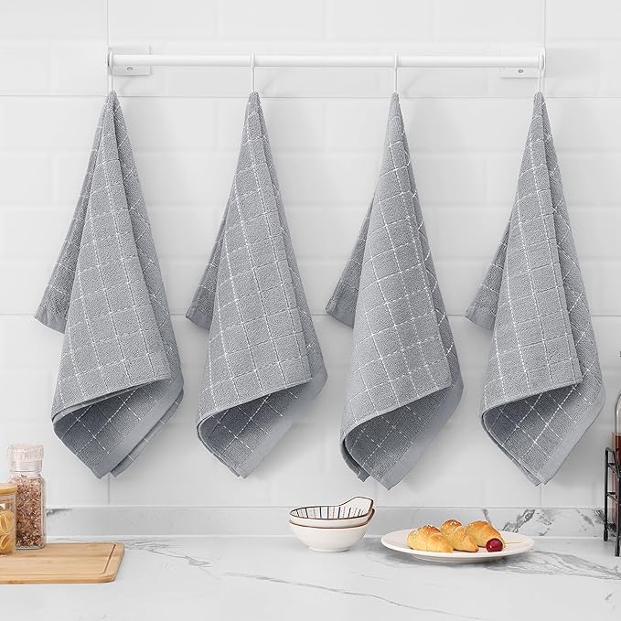 Mordimy 100% Cotton Terry Cloth Kitchen Towels, Super Soft and Absorbent Dish
