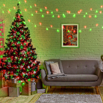 300 LED Christmas Lights Outdoor 100ft Extra Long Christmas String Lights 8 Modes Plug in Waterproof Fairy Lights with Timer Memory for Indoor Outside Bedroom Home Party Decoration, Red&Green