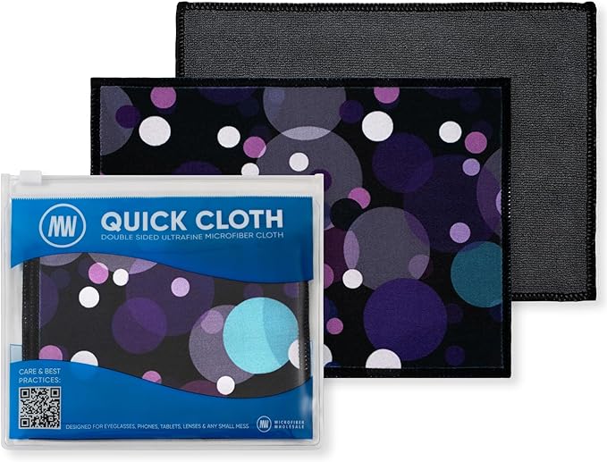 Quick Cloth Microfiber Glasses Cleaning Cloths – 5x7, 2 Pack
