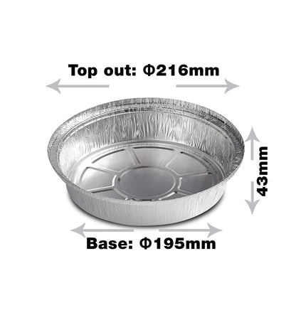 20 Aluminium Foil Trays with Paper Lids – Round Foil Flan Dishes – Durable and Food Grade Tin Pie Cases – Oven and Freezer Safe – Baking Trays Containers - 9 inch-23cm