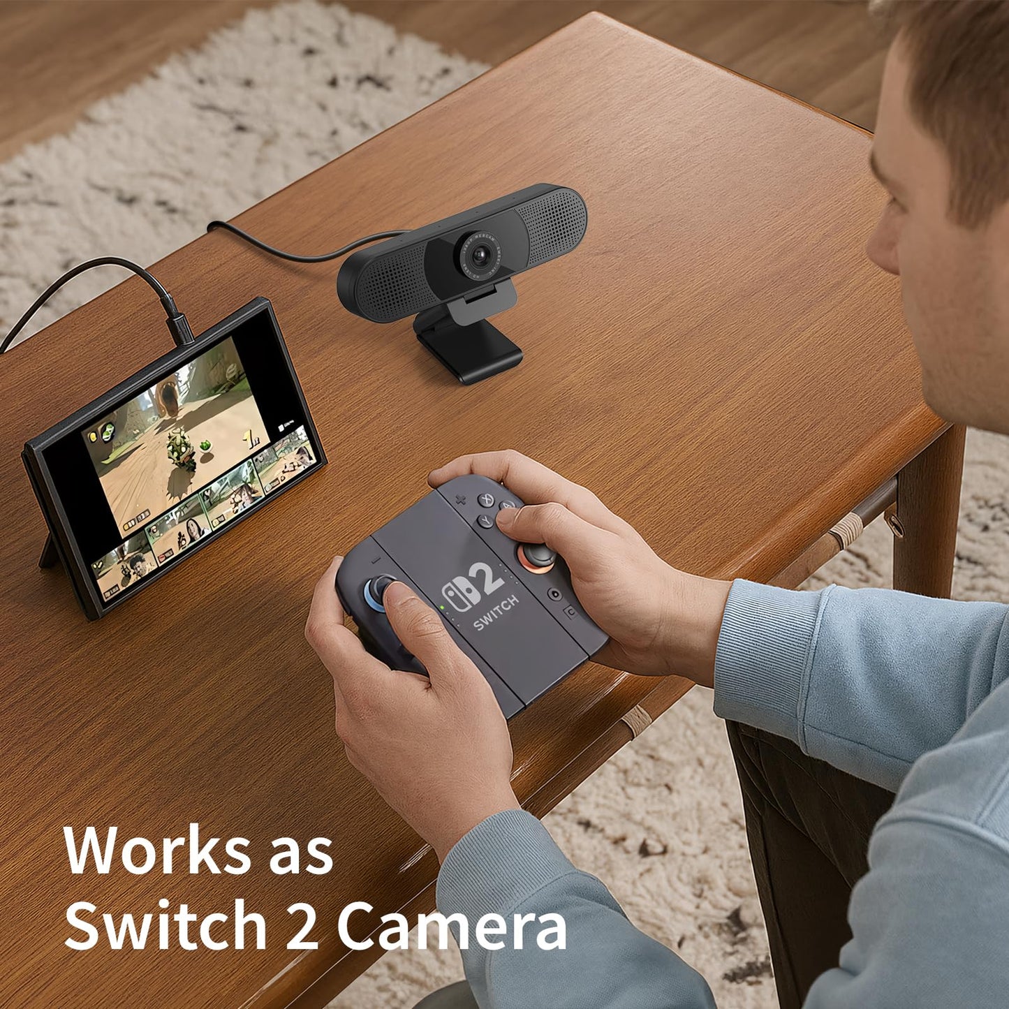 EMEET 1080P Webcam with Microphone, C960 Web Camera, 2 Mics Streaming Webcam, 90°FOV Computer Camera, Plug and Play USB Web Cam for Online Calling/Conferencing, Zoom/Teams/Facetime/YouTube, Laptop/PC