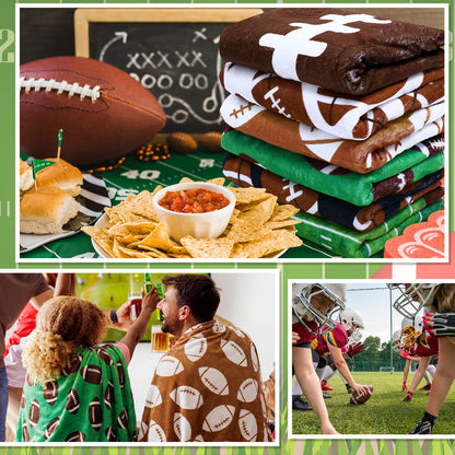 Lumina Garden 6 Pcs Football Throw Blanket Gifts 40 x 60 Inch Cozy Fleece Sports Blanket Bedding for Team Players Sport Lover Bed Sofa Couch Cushion Home Decor
