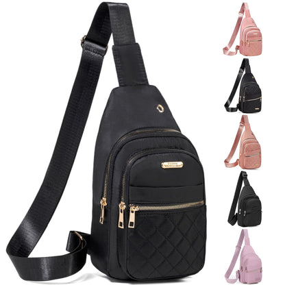 Small Sling Backpack Crossbody Sling Bag for Women, Chest Bag Daypack Fanny Pack Cross Body Bag for Outdoors Hiking Traveling - Black