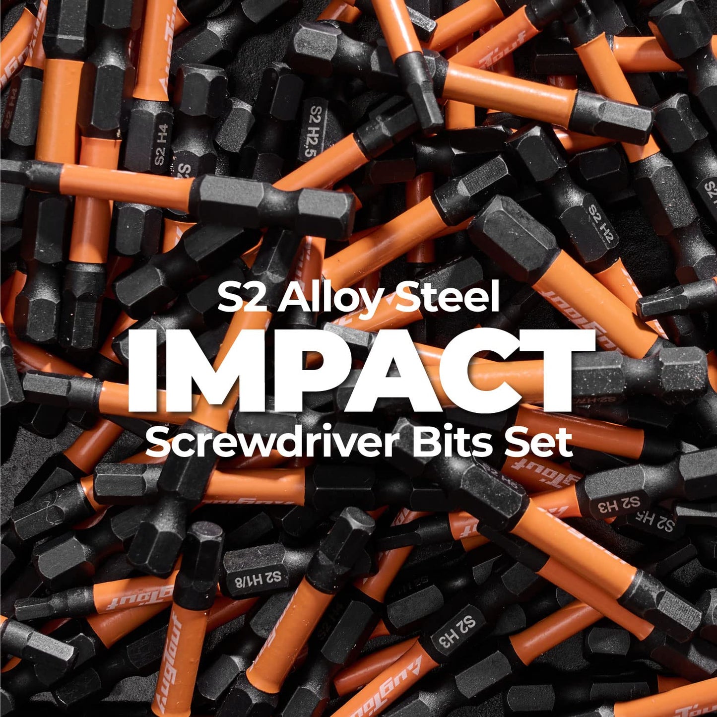 toolant Impact Hex Head Allen Wrench Drill Bit Set 20pcs (Metric&SAE), 1/4" Hex Shank S2 Steel Bits Set, CNC Machined Tips with Magnetism, 2" Long with Storage Box