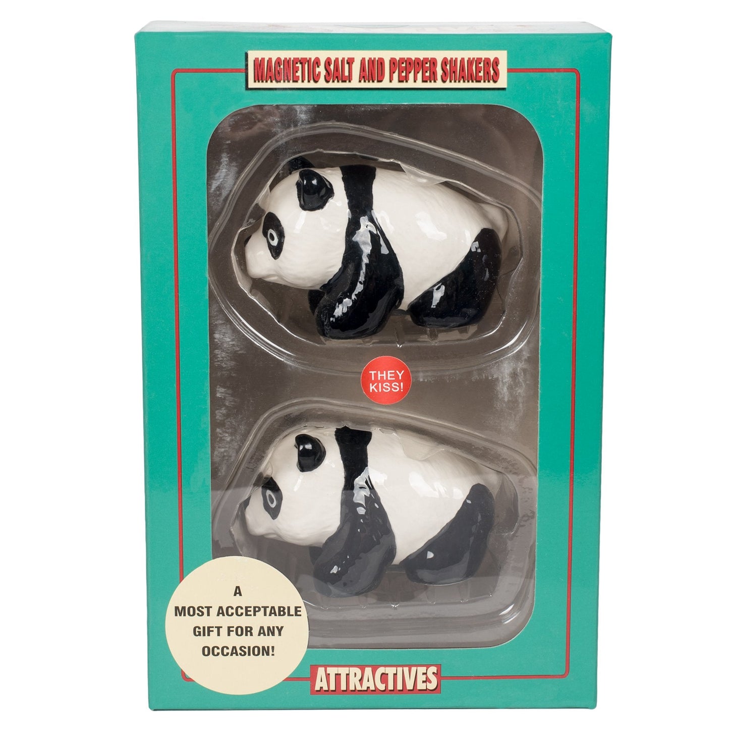Pacific Giftware 3" L Cutie China Panda Kissing Magnetic Salt & Pepper Shakers -Attractives Collection