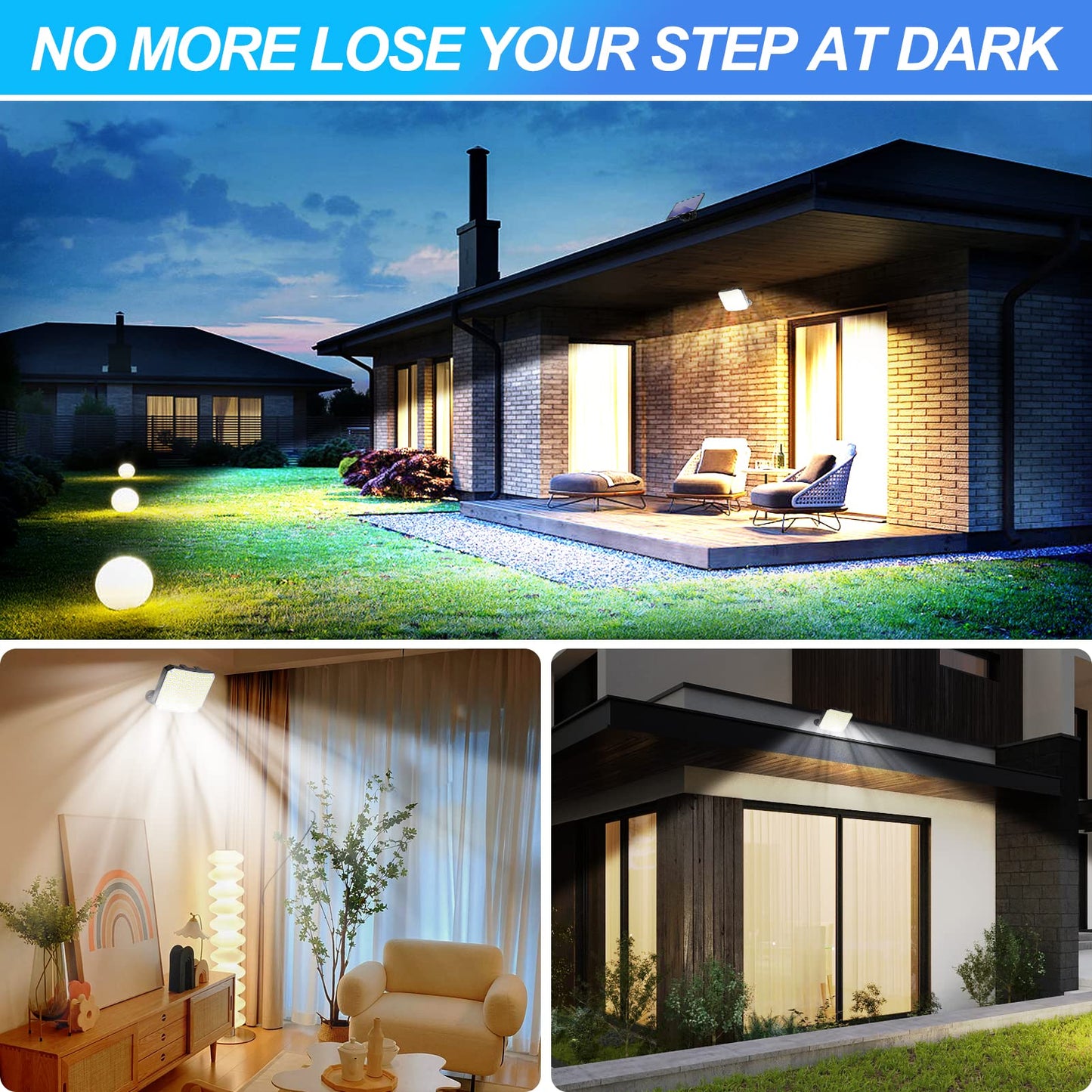 Solar Lights Outdoor, Solar Security Light with Motion Sensor 118 LED Solar Powered Pir Wall Lights with 16.5Ft/5M Cable for Garden, Yard, Pathway - IP65 Waterproof, Separate Solar Panel, 1 Pack