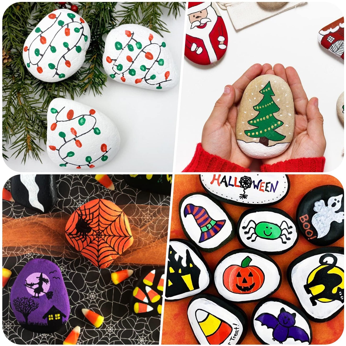 River Rocks for Painting 35 Pcs Large 2-3 Inch Flat Smooth Painting Stones Craft Rock to Paint for Kids Crafts Painting Bulk