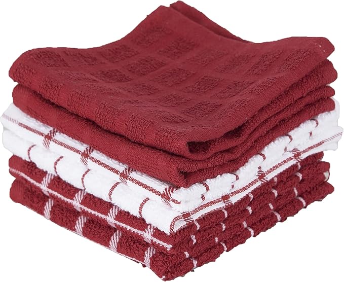 Ritz Terry Check Dish Cloth Set: Highly Absorbent & Super Soft