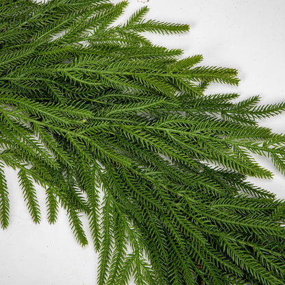 Hollyone 6FT Norfolk Pine Garland Real Touch Winter Pine Garland Faux Christmas Garlands Artificial Greenery Plant for Table Fireplace Mantle Wall Indoor Outdoor Mantle Holiday Christmas Home Decor