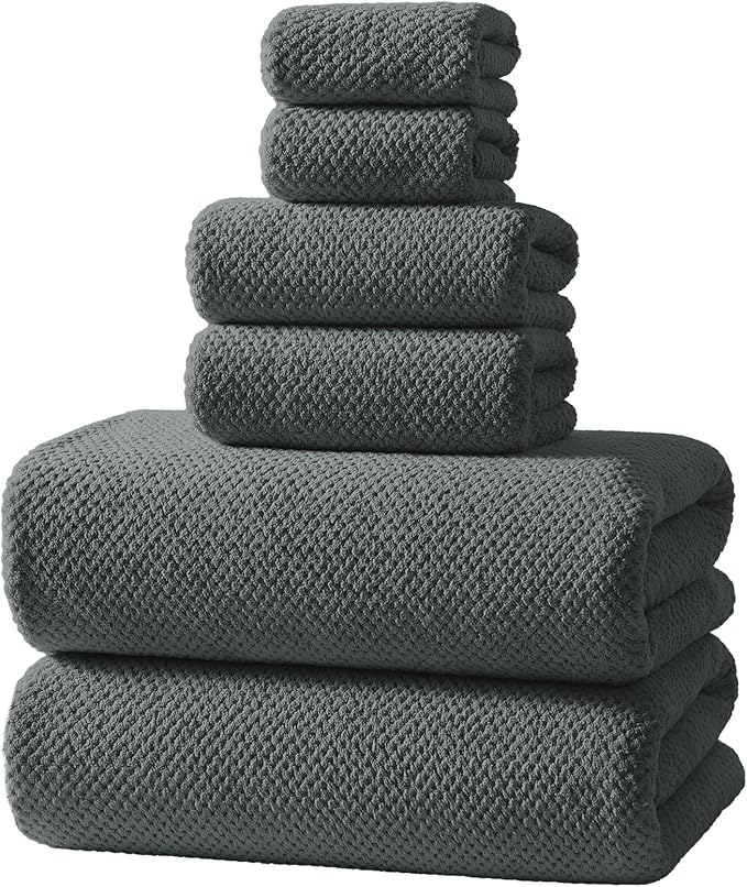 REDKISS Soft 6 Piece Bath Towels Set, 2 Large Bath Towel Sheet, 2 Hand Towels