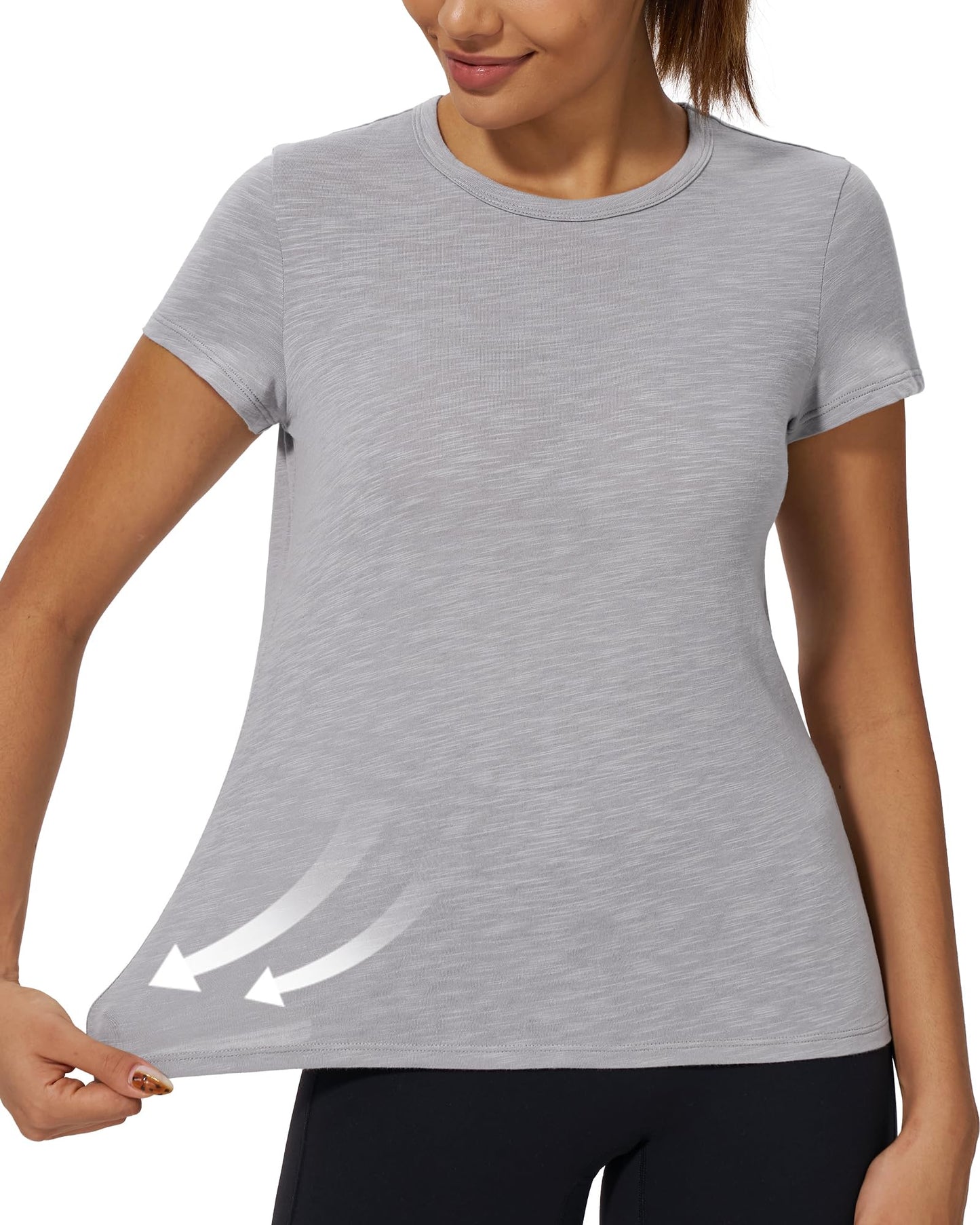 Stelle Womens Modal Soft Crewneck Short Sleeve T Shirts Summer Casual Basic Tops Tees Grey