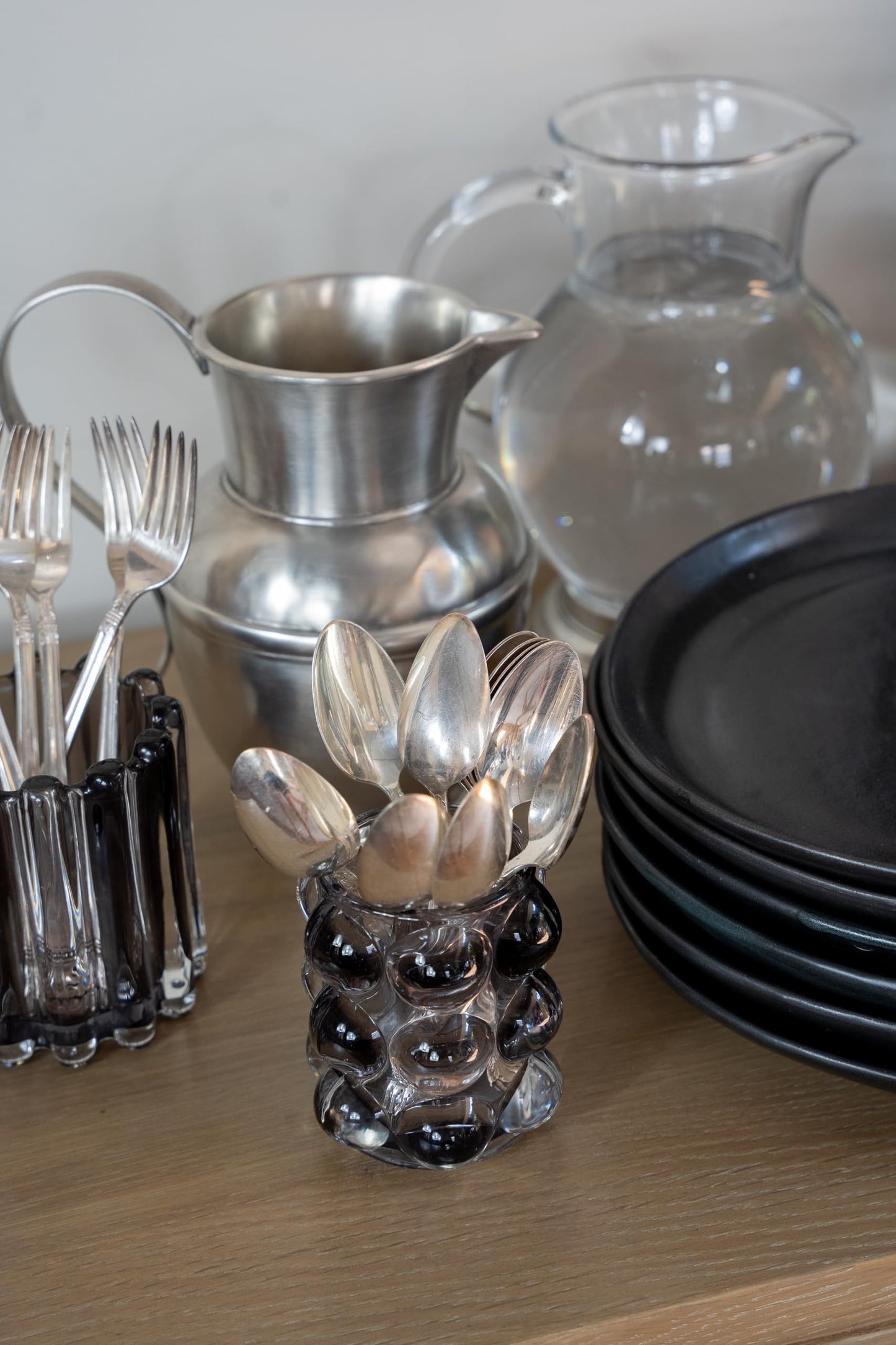 Smoke Remi Reeded Votive — by Alice Lane Home Collection — Sophisticated Smoke Color — Classic Votive, Adorned with Distinctive Bubble Design — for Kitchen, Living Room and Special Occasions
