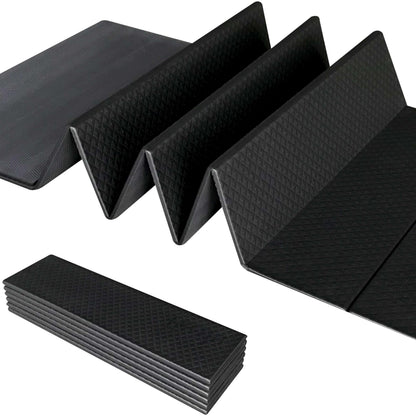 Foldable Yoga Mat – 2/5 Inch Thick, Lightweight, Easy to Store, Non-Slip Travel Yoga Mat for Fitness, Yoga, Pilates, Home Workouts, and Floor Exercises