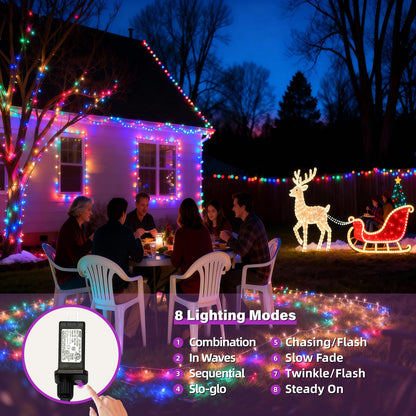 AHAWILL String Lights for Christmas Decor,LED RGB Classroom Lights, Waterproof Fairy Lights Indoor for Christmas Decor,Dimmable,8 Modes,Valentine's Day Home Decorations (166ft)